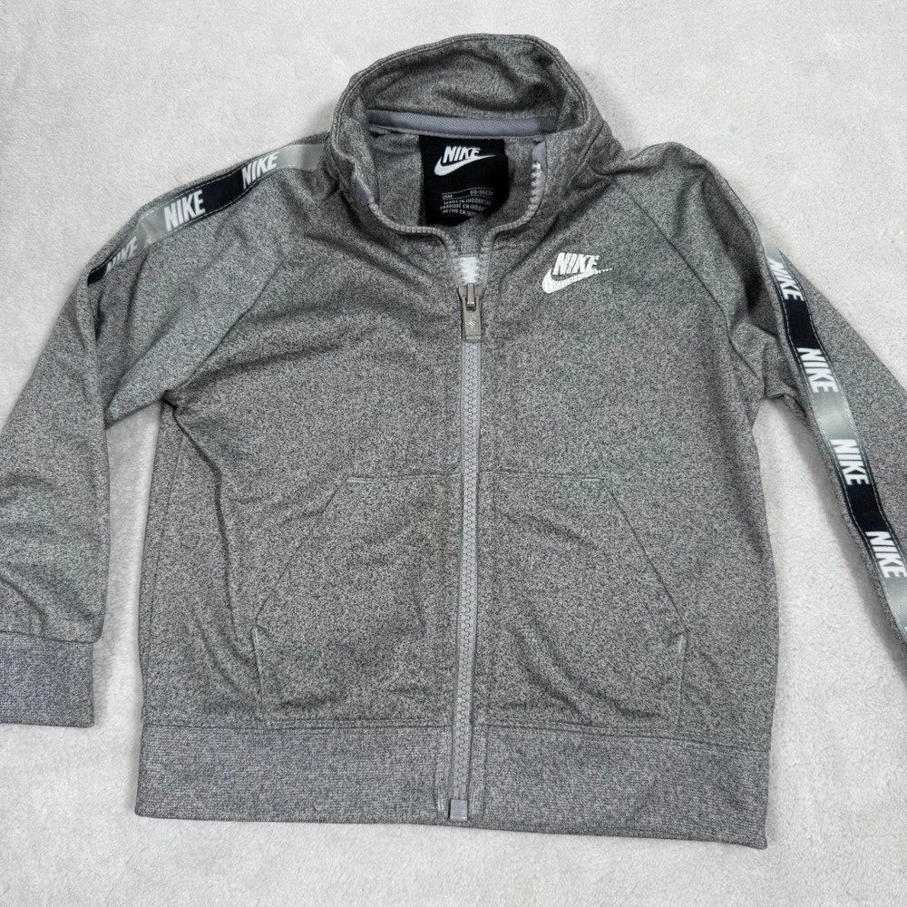 Nike‎ Baby Track Jacket Gray Full Zip 18M Polyester Logo Tape